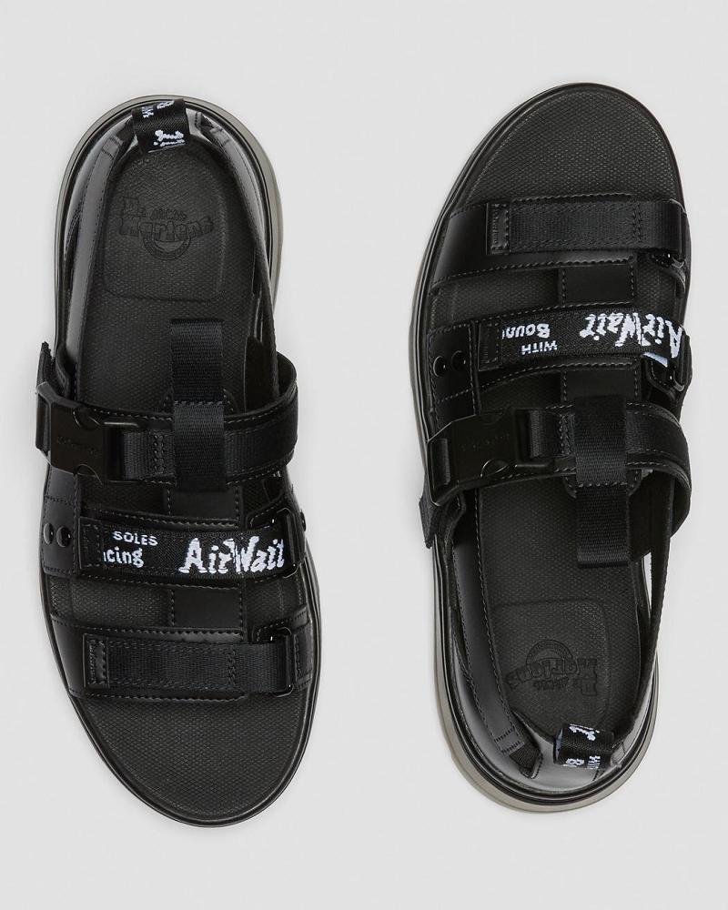 Men's Dr Martens Pearson Iced Casual Strap Sandals Black | AU 640VRW